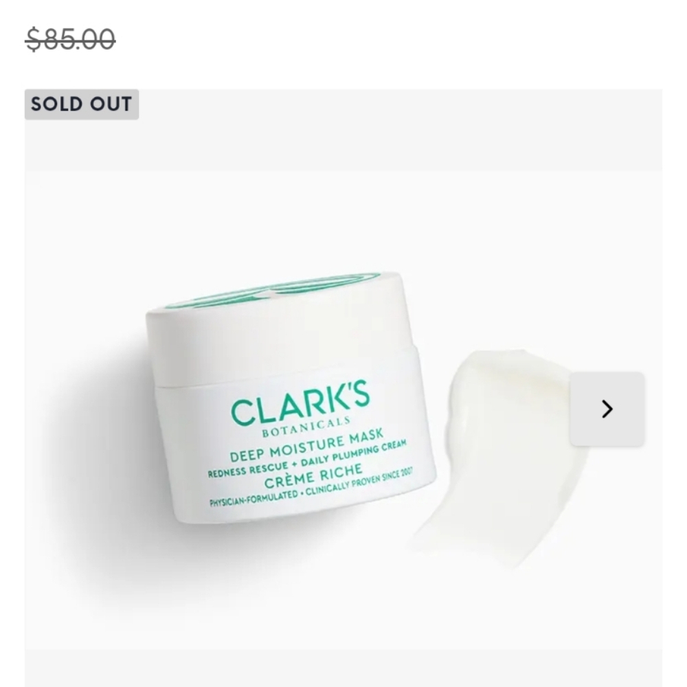 Clarks Deep Moisture Mask Redness Rescue + Daily Plumping Cream NIB NEW IN BOX